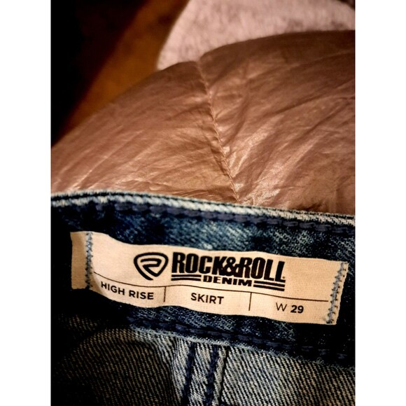 Rock & Roll Denim Skirt Women’s  Blue Jean Zip Fly Belt Studded‎ Stars   3 SIZES - Picture 8 of 8